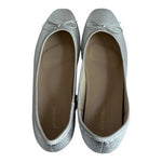 AFEETSING Silver Metallic Ballet Flats Bow Tie Top Womens Shoes Size 9 EXCellent