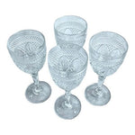 D'Arques Clear Cut Crystal Goblets Set of 4 Wine Water Glasses 8" France EXC