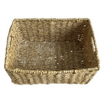 Large Tan Wicker Storage Basket Crate with Handles Home Organizer 14"x10"x7”