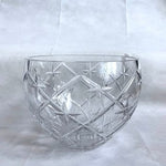 Vintage Large Cut Glass Serving Bowl 10" Meteorite Crystal Pattern Excellent