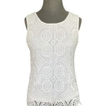 ADIVA Womens Size S White Crochet Lace Sleeveless Tank Top G