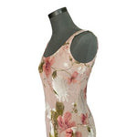 Alex Evenings Pink Floral Watercolor Burnout Velvet Midi Dress Women's Sz 6