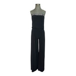 White House Black Market Strapless Embellished Black Jumpsuit Women’s Romper S 4