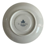 Christine Fine Porcelain China Japan Teacup Saucer Set Blue Floral Platinum VG