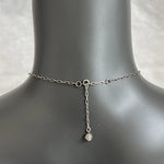 Sterling Silver Tone Pearl Crystal Dangle Cluster Necklace 16-18"