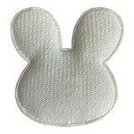 White Sparkle Bunny Rabbit Applique Patch Rhinestone Flower New Handmade