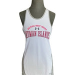 Under Armour HeatGear Cayman Islands Graphic Tank Top White Gray Pink Women S/M