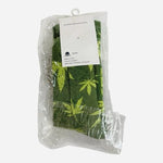 Men's Cannabis Leaf Crew Socks Green Yellow Plantlife Pattern Pocket Socks NWT