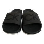 Calvin Klein Wiston Slide Sandals Matte Black CK Logo Pool Shoes Womens 6