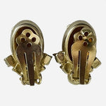 Vintage Amber Topaz Rhinestone AB Crystal Clip On Earrings Gold Tone Glam VG