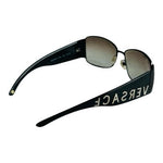 Versace Black Rhinestone Logo Sunglasses Bling Rare Designer Glasses Shades +Box