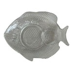 Vintage Glass Fish Shaped Plates with Dip Cup Set of 3 8.25x6.25in VG