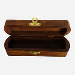 Vintage Handcrafted Wooden Keepsake Box Brass Latch Jewelry Trinket Storage 8”
