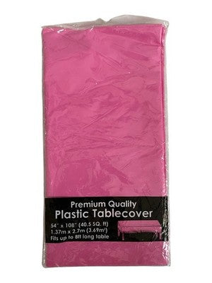 Perfect Party Passion Pink Premium Plastic Table Cover 54x108" New Sealed