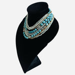 Vintage Multi-Strand Turquoise and Beaded Layered Statement Necklace Excellent
