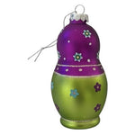 Polish Glass Matryoshka Nesting Doll Ornament 5” Handcrafted Christmas