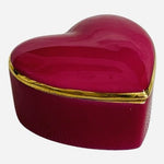 Vintage Chamart Limoges France Heart Trinket Box Pink Gold Trim 2"x2" Excellent