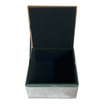 Jewelry Box Gold Glitter Stripe Mirrored Keepsake Box Velvet Lined Storage Chest