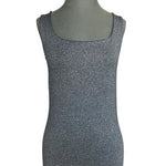 ZARA W/B Collection Silvery White Black Square Neck Tank Top Women M EXC