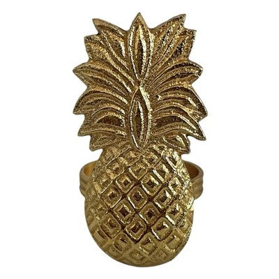 Gold Pineapple Metal Napkin Ring Holders Set of 9 New Wedding Dinner Decor NIP