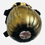 Modern Large Metallic Gold Black Plastic Pumpkin Centerpiece Halloween Decor