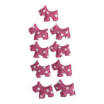 Pink Polka Dot Scottie Dog Padded Patch Applique Handmade New Handmade