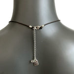 ALM Soho Modernist Patina & Chrome Hammered Layered Pendant Necklace 22"