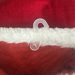 Monogram Letter C Red Velvet Christmas Stocking White Faux Fur Cuff 18.5" EXC