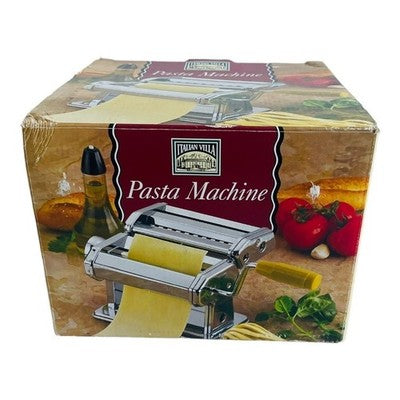 Italian Villa Stainless Steel Pasta Maker Machine Hand Crank Italy Made NIB