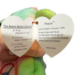TY Beanie Baby Peace Bear Neon Color Blocks 1996 Collectible Stuffed Toy NWT