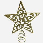 Gold Glitter Filigree Star Christmas Tree Topper VG