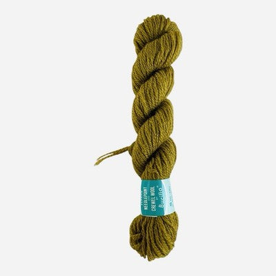 Vintage Bucilla Persian Virgin Wool Yarn Skein Mustard Green #21 40 Yds NWT