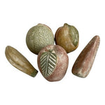 Vintage Mexican Terracotta Hand Painted Clay Fruit Set 5pc Folk Art 5-10" EXC