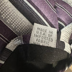 Pierre Cardin Vintage Mens Silk Tie Purple Grey Black Stripe Designer Necktie VG