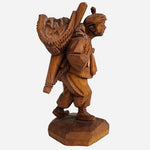 Signed Kim Boo Ho Seoul Korea Vintage Hand Carved Wood Asian Man Figurine 6"