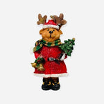 Vintage 2001 Marathon Santa Reindeer Moose Ceramic Ornaments Set 2 Flyer Horace