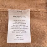 Halogen Women's Tan Merino Wool V-Neck Cardigan S Button Front Zip Pockets EXC