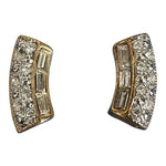 Vintage 2002 Avon Rhinestone Bar Goldtone Earrings New In Box Collectible