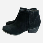 Blondo Women's Black Suede Waterproof Ankle Boots Size 8W Side Zip Booties EXC