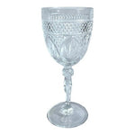 D'Arques Clear Cut Crystal Goblets Set of 4 Wine Water Glasses 8" France EXC