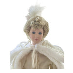 Ashton-Drake Winter Romance Porcelain Bride Doll Blonde Blue Eyes Stand VG