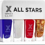 All Stars CLIX! Formula X Mini Nail Polish Top Coats Set 4 Travel Size NIB