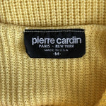 Vintage Pierre Cardin Yellow Cotton Knit Short Sleeve Sweater Top Sz M USA VG
