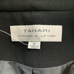 Tahari Arthur S Levine Black Button Front Mock Collar Blazer Size 10 NWOT