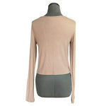 Zara Tan Viscose Long Sleeve Women’s T-Shirt Size M NWOT