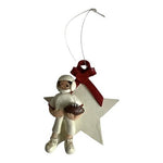 Vintage 1996 Resin Football Player Star Christmas Ornament 2.5x3.5" Good Cond