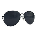 AVIATOR Sunglasses Black Metallic Frame Black Smoke Lens Polarized Sunglasses