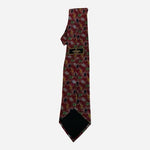 Fendi Silk Necktie Burgundy Multicolor Abstract Print Made in Italy VG