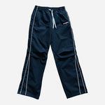 Campus Black Track Pants White Stripes Drawstring Elastic Waist Pockets Unisex M