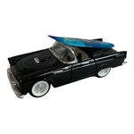 1955 Ford Thunderbird Black Die-Cast Model Car Dolphins Surfboard Rare